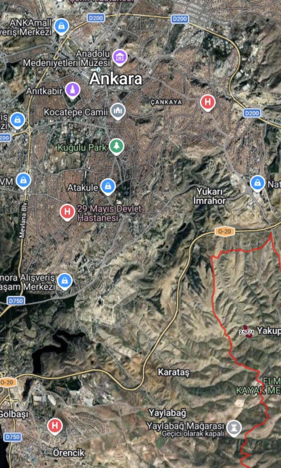 ONLİNE EMLAKTAN ÇANKAYA YAKUPAPTAL 250m2 YATIRIMLIK TARLA